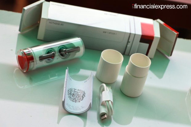 Nothing Ear Stick in-box contents. (Photo credit: Saurabh Singh/Financial Express)