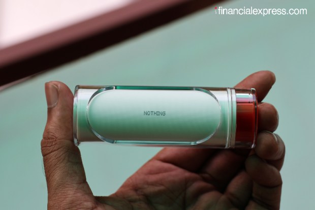 Nothing Ear Stick rear-end. (Photo credit: Saurabh Singh/Financial Express)