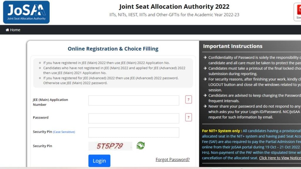 Josaa 2022 round 6 seat allotment result, Josaa 2022 round 6 seat allotment result,