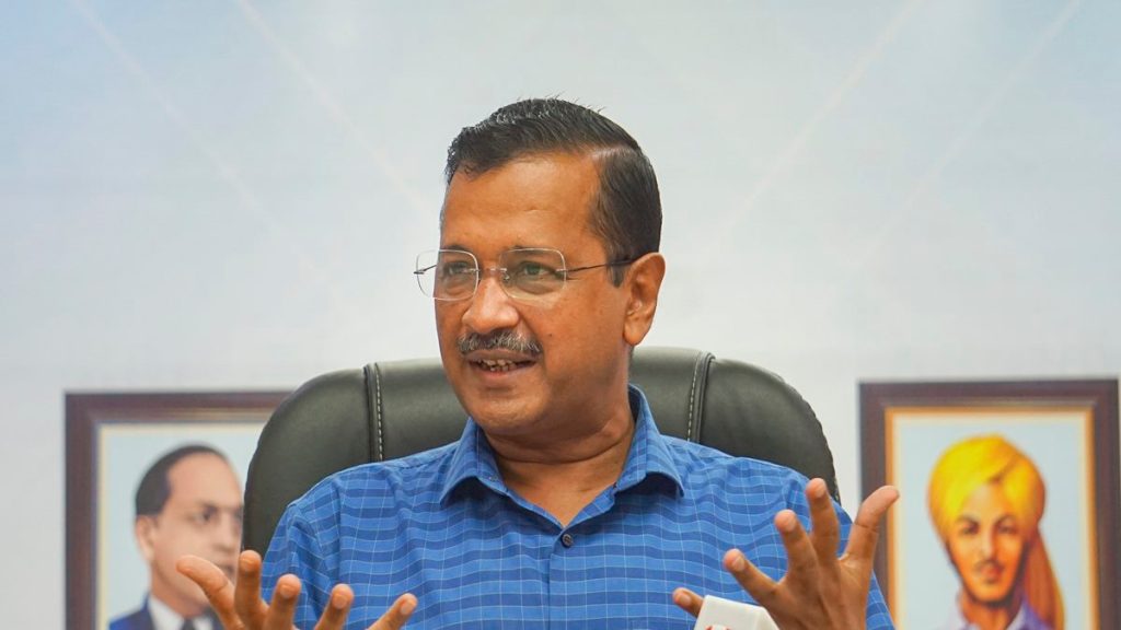 Delhi Chief Minister Arvind Kejriwal addresses a press conference, in New Delhi, on Wednesday. (PTI Photo)
