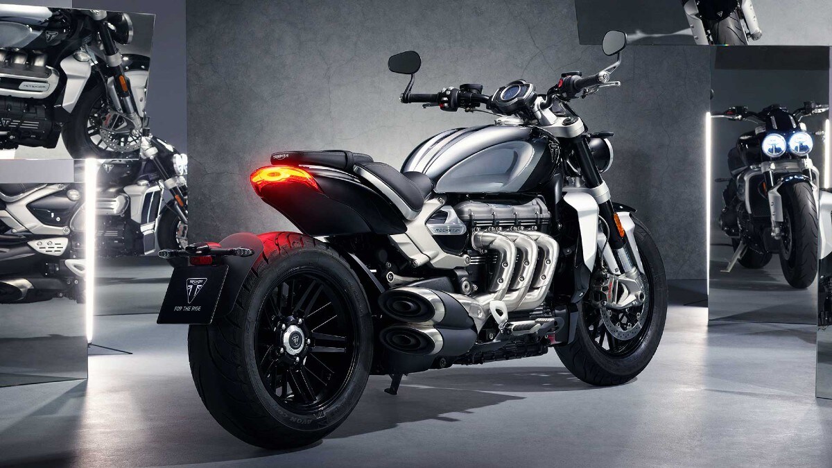 Triumph Rocket 3 R Chrome Edition is priced at Rs 20.80 lakh. For a premium of Rs. 90,000 over the standard model you get a full chrome tank with a black inlay and fenders, fly screen, radiator cowls, headlamp housing, side panels and rear bodywork with matte aluminium finished upper radiator cowl.