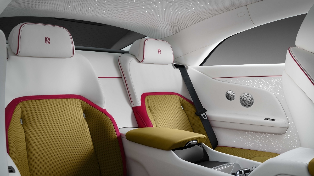 The seats of the Rolls-Royce Spectre are completely new and its rear units are integrated with the interior body panels. It features bespoke stitching, embroidery and intricate piping. Moreover, there are a host of customisation options as well.