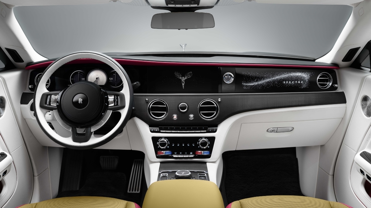 Rolls-Royce says that the new Spectre is the company’s most connected car as it is equipped with a new software platform called Spirit. It can even replicate the colour of the dials with the interior of the cabin.