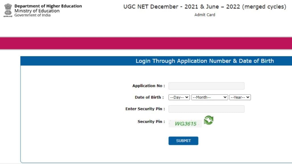 UGC NET 2022 admit card