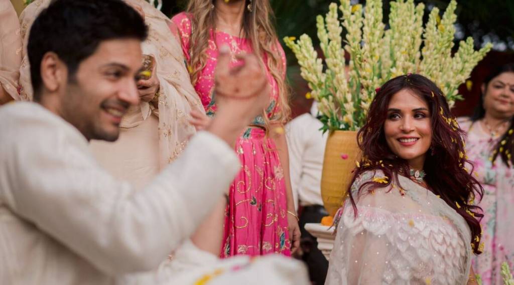 Ali Fazal and Richa Chadha at their sangeet ceremony. (Photo: Richa Chadha/Instagram)