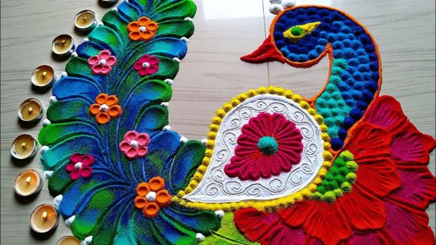 Peacock Rangoli Designs: Pic Credit/IE