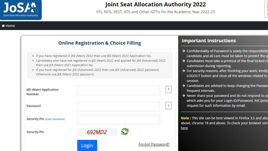josaa 2022 round 3 seat allocation result, josaa round 3 seat allotment, josaa counselling 2022 date, josaa counselling 2022