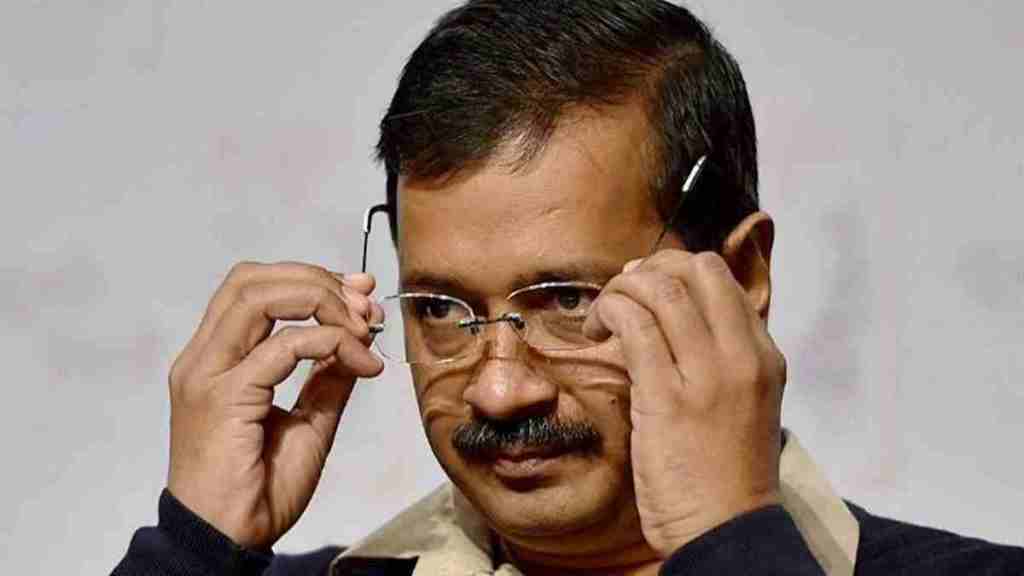 The Delhi CM was accompanied by security officials and senior party leaders as he walked through the crowd of revellers.