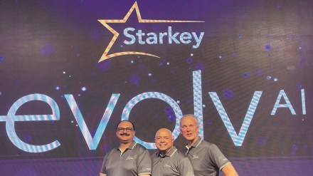 Starkey Hearing Technolo-gies MD Akhil Chauhan, Doctor of Audiology Sugata Bhattachar-jee and chief innovation officer Dave Fabry
