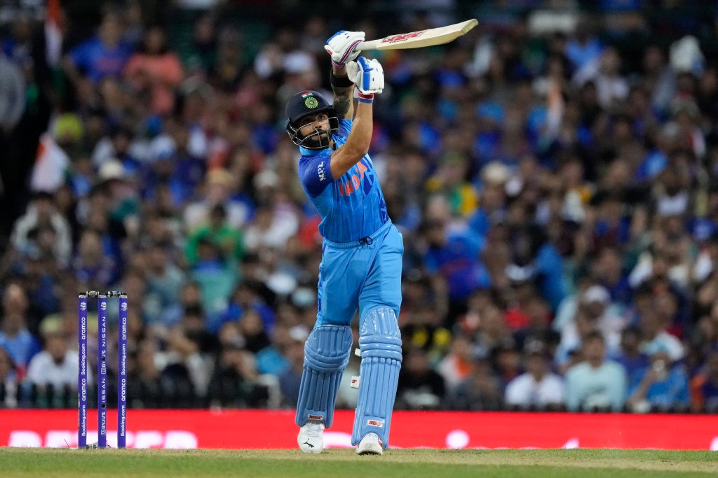 India's Virat Kohli bats during the T20 World Cup cricket match between India and the Netherlands in Sydney, Australia, Thursday, Oct. 27, 2022. (AP/PTI)(AP10_27_2022_000075B) India's Virat Kohli bats during the T20 World Cup cricket match between India and the Netherlands in Sydney, Australia, Thursday, Oct. 27, 2022. (AP/PTI)(AP10_27_2022_000075B)