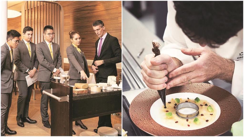 Extremely organised and patient in teaching the nuances of the French gastronomic experience is head chef Cédric Bourassin, who leads a high-flying brigade of professionals in the restaurant.