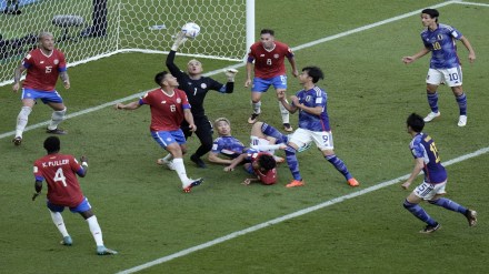 Costa Rica's goalkeeper Keylor Navas reaches for the ball to make a save during the World Cup, group E soccer match between Japan and Costa Rica, at the Ahmad Bin Ali Stadium in Al Rayyan, Qatar (AP Photo) Costa Rica's goalkeeper Keylor Navas reaches for the ball to make a save during the World Cup, group E soccer match between Japan and Costa Rica, at the Ahmad Bin Ali Stadium in Al Rayyan, Qatar (AP Photo)