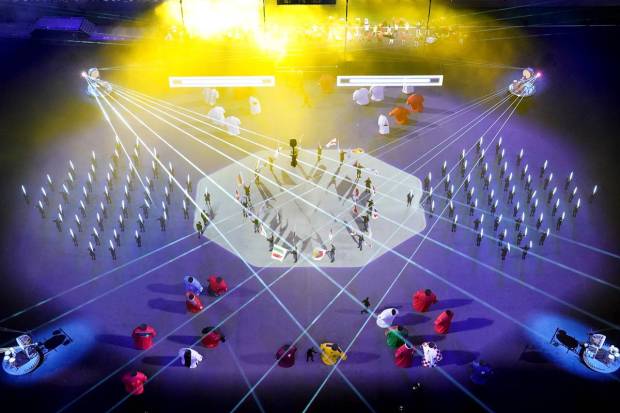 General view inside the stadium during the opening ceremony. (Reuters Photo)