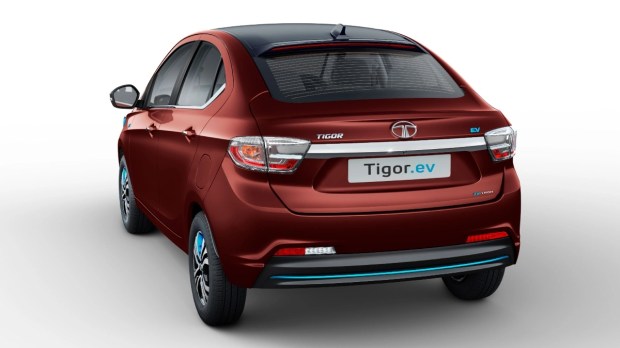 tata tigor ev rear profile