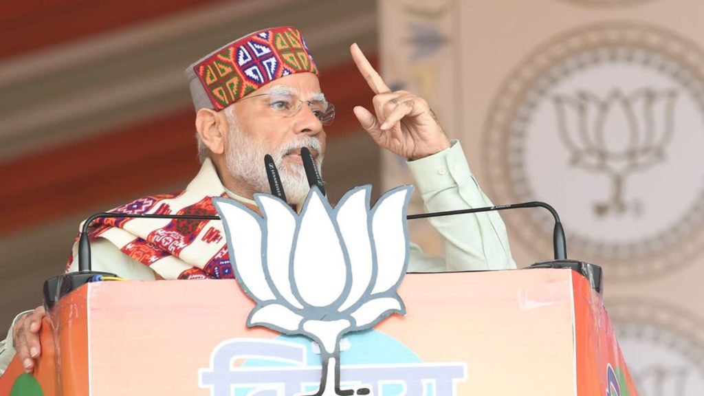 Addressing a rally in Kangra district, which has the largest number of Assembly seats in the state, and later in Sujanpur, the PM said the state needs a strong and stable "double engine" government. (Photo: BJP/Facebook) Addressing a rally in Kangra district, which has the largest number of Assembly seats in the state, and later in Sujanpur, the PM said the state needs a strong and stable "double engine" government. (Photo: BJP/Facebook)