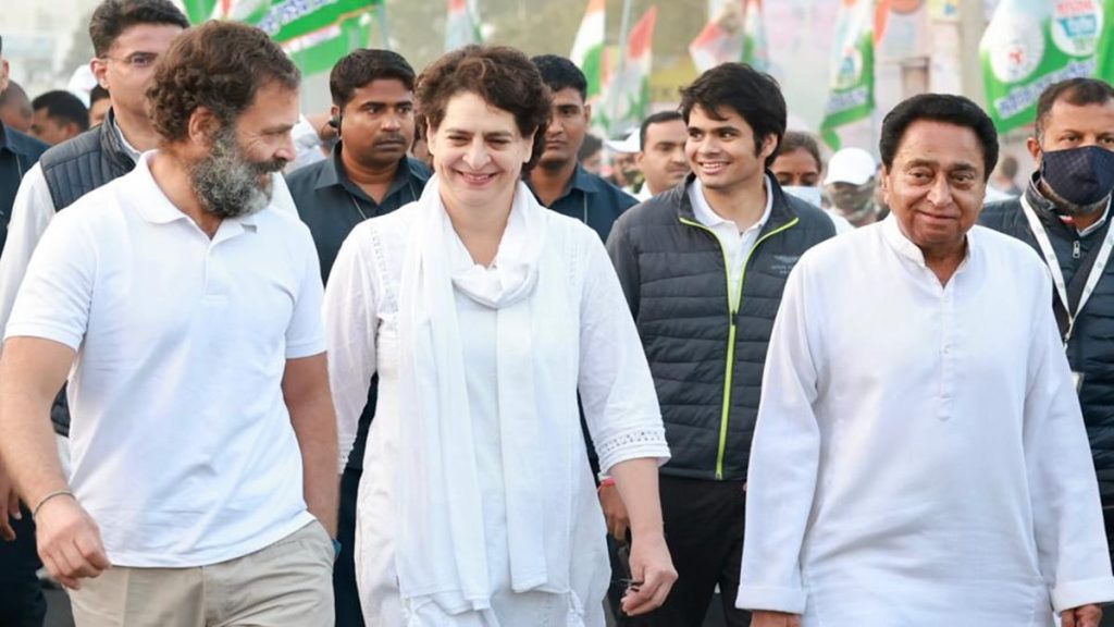 Priyanka Gandhi Vadra joins Rahul Gandhi in Madhya Pradesh. (Photo: Twitter/Congress)