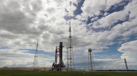 NASA decided to keep the Orion spacecraft and the Space Launch System rocket at the pad. NASA decided to keep the Orion spacecraft and the Space Launch System rocket at the pad.