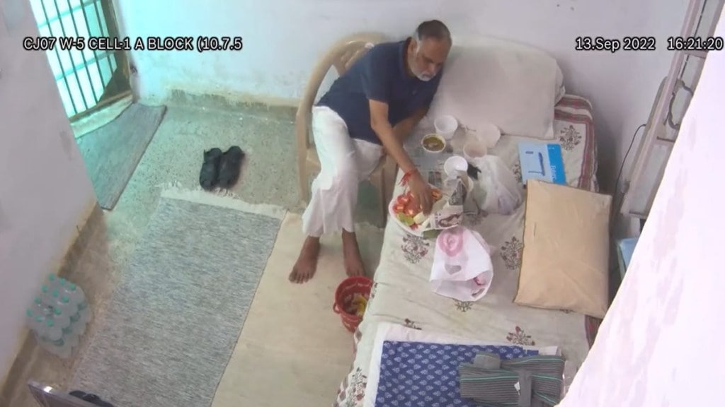 Jain has claimed in a petition filed Monday that he has been surviving on fruits, vegetables, seeds and dry fruits or dates which he was purchasing from his quota of ration available to all inmates. (Video Screengrab/ANI) Jain has claimed in a petition filed Monday that he has been surviving on fruits, vegetables, seeds and dry fruits or dates which he was purchasing from his quota of ration available to all inmates. (Video Screengrab/ANI)