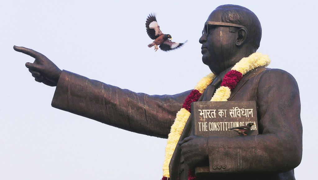Bhimrao Ramji Ambedkar at Parliament House Lawns in New Delhi on Tuesday. Express Photo by Anil Sharma. 06.12.2018.