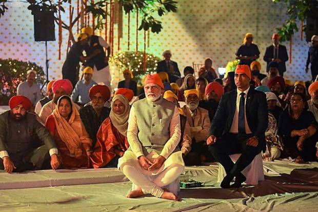 Prime Minister Narendra Modi during a programme organised on the eve of the birth anniversary of Guru Nanak Dev, in New Delhi. (Photo source: PTI)