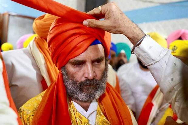Congress leader Rahul Gandhi at a Guru Nanak Jayanti programme during the ongoing 'Bharat Jodo Yatra' in Nanded district. (Photo source: PTI)
