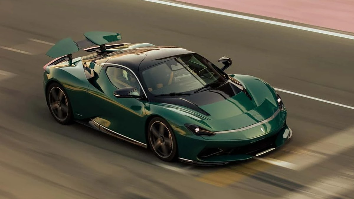 The Battista has a top speed of 350kph and draws power from a quad-motor set-up, one on each wheel that combined, produces 1,900hp and 2,300Nm of peak torque. Pininfarina Battista claims a sprint of 0-100kmph in under 2 seconds and 0-300kmph in less than 12 seconds. 