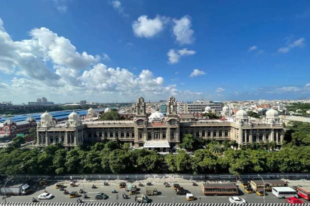 It was built in 1921 by T. Samynada Pillai, a leading Bangalore-based contractor. He was given the contract upon the successful completion of the Egmore Railway Station. 