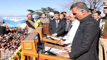 Sukhwinder Singh Sukhu was on Sunday sworn in as the 15th Chief Minister of Himachal Pradesh at a ceremony in Shimla. (Photo: Facebook/IndianNationalCongress)
