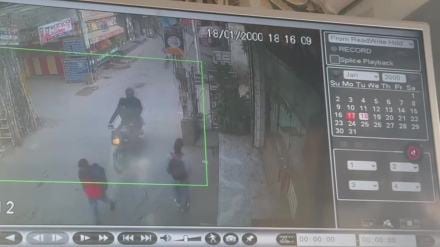 A PCR call was received around 9 am regarding an incident of throwing acid on a girl in the area of PS Mohan Garden. (Photo: CCTV/ANI) A PCR call was received around 9 am regarding an incident of throwing acid on a girl in the area of PS Mohan Garden. (Photo: CCTV/ANI)