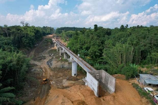 Due to lockdowns and lack of labour, the revised deadline for the railway line to Sairang is reportedly March 2023. The total length of the project is 51.38 km. (Image: Ministry of Railways-Twitter)