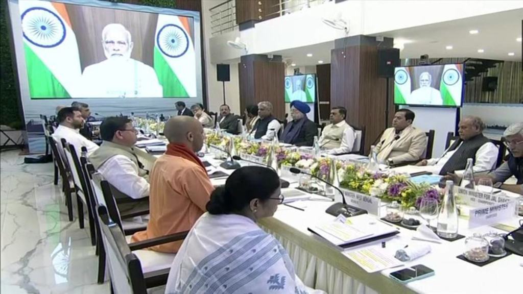 Prime Minister virtually chaired a meeting of the National Ganga Council. (Photo: Twitter)