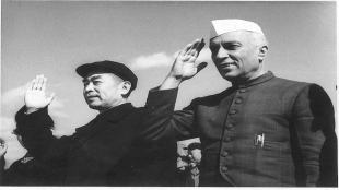 Nehru and Chou Enlai in Peking in October 1954 Wiki
