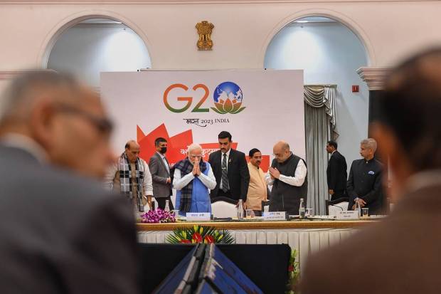 Prime Minister Narendra Modi, Union Home Minister Amit Shah, External Affairs Minister S Jaishankar and others attend the all-party meeting on G20 summit, in New Delhi. (PTI Photo)