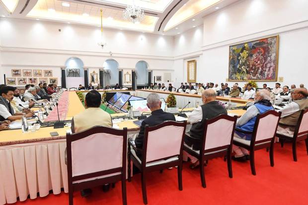 Prime Minister Narendra Modi attends the all-party meeting on G20 summit, in New Delhi. (PTI Photo)