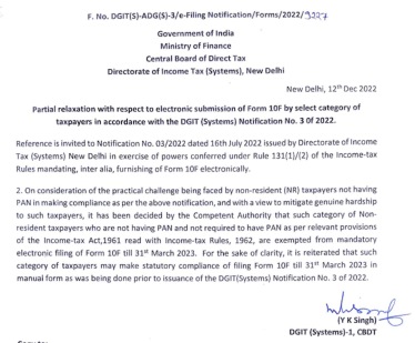 CBDT NOTIFICATION