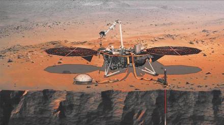 It was reported in October that the InSight rover's solar panels got covered with dust from a storm. (Image: NASA)