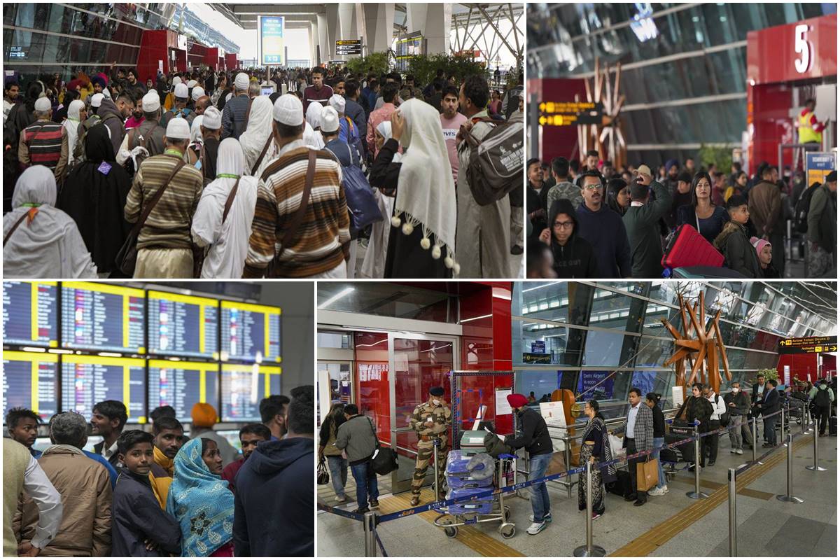 IGI airport, passengers, chaos,