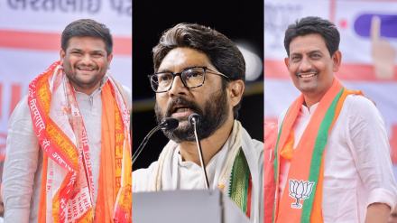 Hardik Patel, Jignesh Mevani, and Alpesh Thakor. (File Photo)