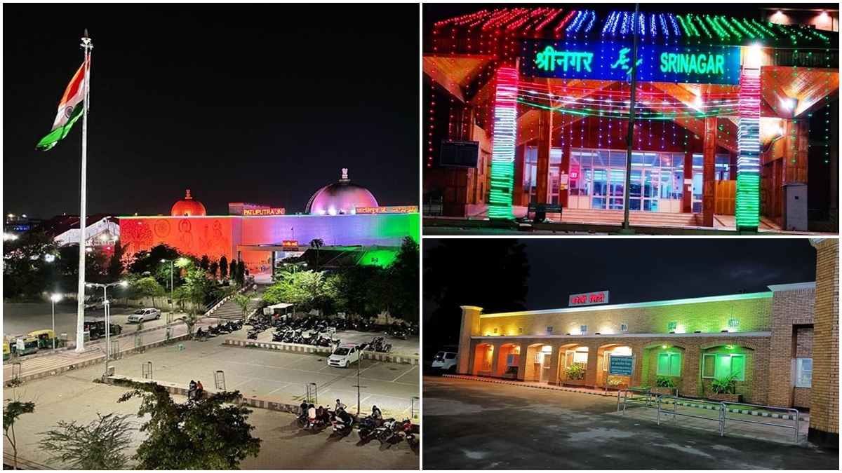 railway stations illumination, railway stations tricolour illumination, indian railway stations illumination, republic day, republic day images, republic day photos, republic day pics, 74th republic day, republic day celebrations, indian railway on republic day