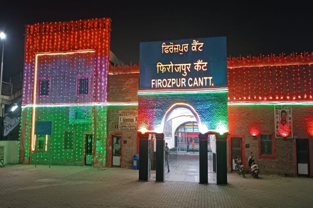 Firozpur Cantt Railway Station decorated with tricolor light on the eve of 74th Republic Day (Image: Twitter/DRM Ferozpur NR)