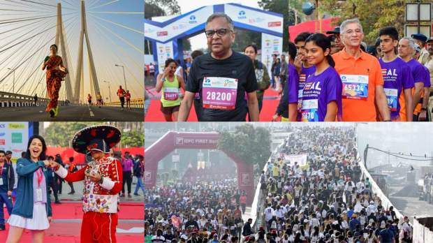 The Tata Mumbai Marathon (TMM) took place on Sunday where over 50,000 participants took to the streets for the run. The annual event is organised on every third Sunday of January. A total of 3,145 police constables and 540 officers were deployed on the routes of the marathon and at important locations in south Mumbai and central Mumbai from where the runners passed through. The full marathon started from the Chhatrapati Shivaji Maharaj Terminus or Victoria Terminus in south Mumbai, while the half marathon started from Worli dairy.The Mumbai Marathon is amongst the top 10 marathons in the world. It was held in six different race categories – full marathon (42.195 kms), half marathon (21.097 kms), dream run (6.6 km), senior citizens race (4.7 km), champions with disability category (2.1 km) and the open 10 K run. Here are some pictures from the event: