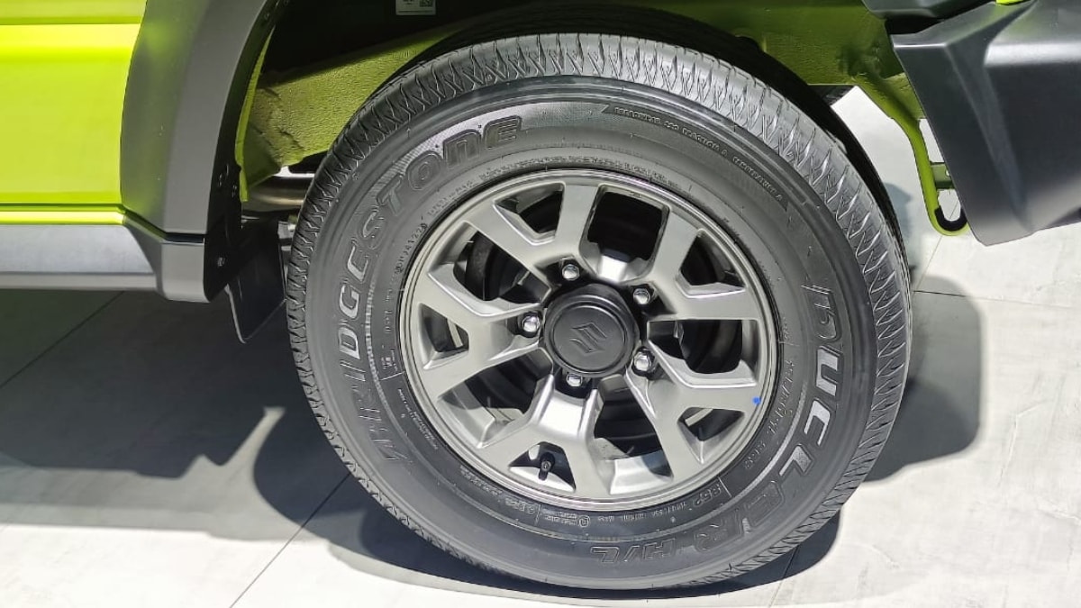 The Jimny is based on a ladder frame chassis. It gets 15-inch alloy wheels and offers a massive ground clearance of 210 mm.