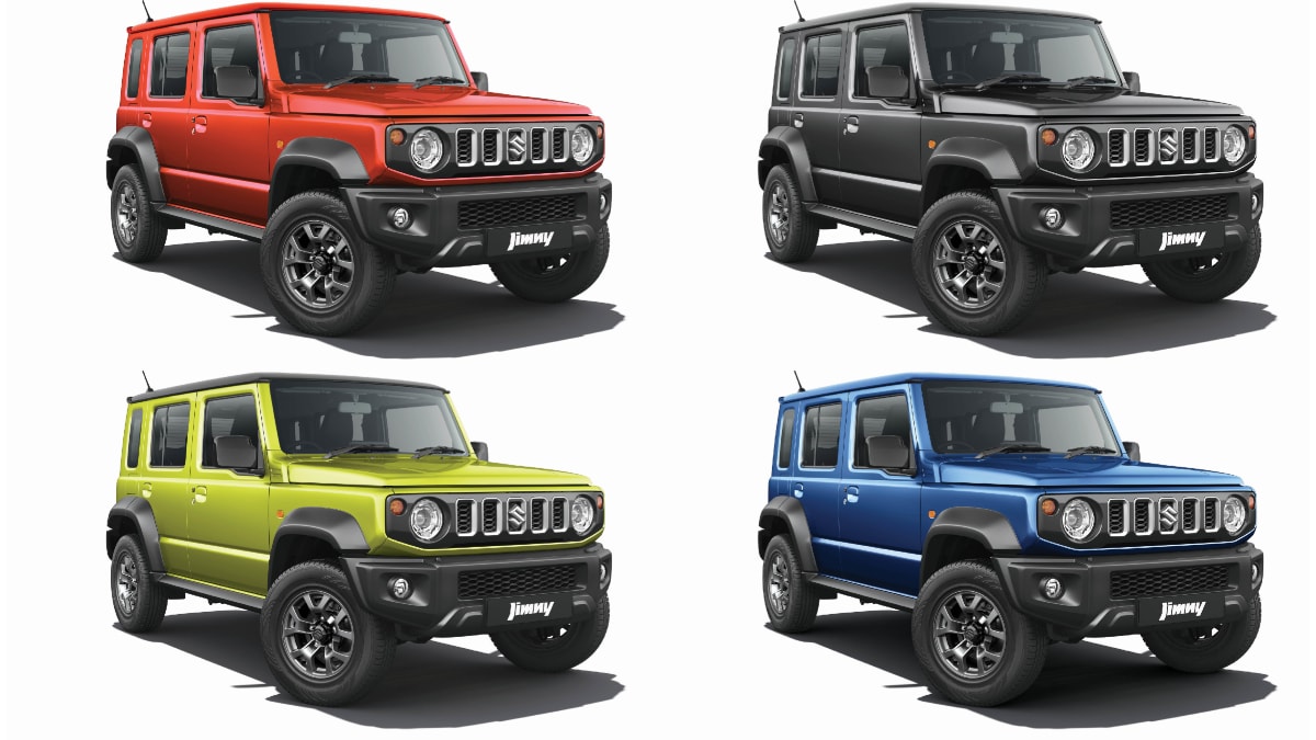 Maruti Suzuki will offer the Jimny 5-door SUV in a total of seven colour shades. While there will be two dual-tone variants, the remaining five will be finished in a mono-tone paint scheme.