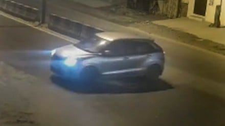 Video grab of the car that reportedly hit a woman and dragged her for a few kilometers, in the Sultanpuri area of Delhi, Sunday, Jan. 1, 2023, which left the woman dead. (PTI Photo)
