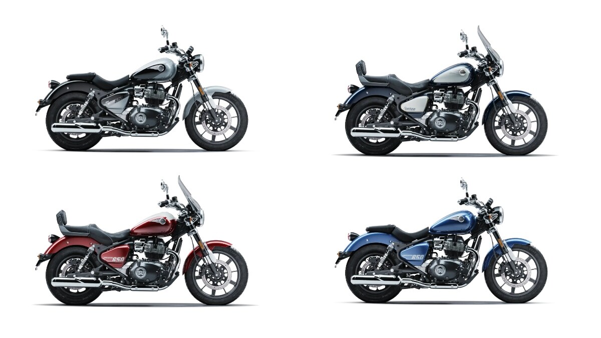 Royal Enfield is offering the Super Meteor 650 in three variants which is further divided into seven colour shades. They are Astral Black, Astral Blue, Astral Green, Interstellar Gray, Interstellar Green, Celestial Red and Celestial Blue.