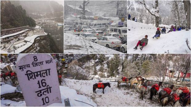 Tourists made a beeline to resorts in Shimla, Manali and Kufri after a fresh snowfall, increasing the occupancy in hotels to almost 70 per cent. As many as 7,164 vehicles had entered Shimla through Shoghi border in 12 hours till 8 pm on Friday. The police have advised the tourists to keep in mind the heavy inflow of traffic to Shimla before planning their trip, drive safely at slippery points and call 0177-2812344 or 112 in case of emergency.Manali received 23 cm of snow followed by 16 cm in Khadrala, 16 cm in Shillaro, 12 cm in Kufri, 10 cm in Bharmour, 6 cm each in Shimla and Gondla, 4 cm each in Dalhousie and Kalpa and 3 cm each in Hansa and Keylong. Here are some pictures of the hill-state in all its clean white glory:(PTI)