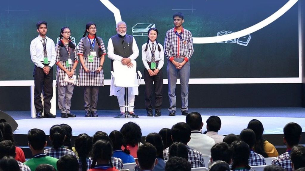 Sixth edition of Pariksha Pe Charcha 2023 was held at the Talkatora Stadium on Friday.