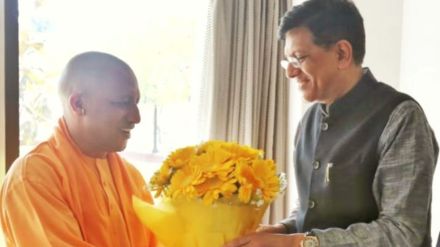 Yogi Adityanath with Piyush Goyal