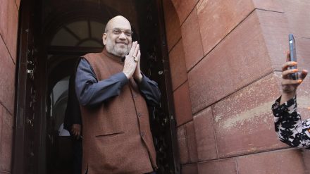 Union home minister Amit Shah at parliament house in New Delhi. (Express file photo)

