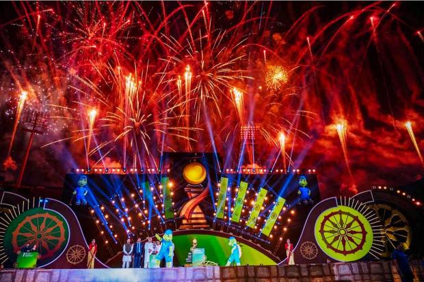 Cuttack: Fireworks dazzle the sky during the FIH Hockey World Cup Opening Ceremony, in Cuttack, Wednesday, Jan. 11, 2023. (PTI Photo) 